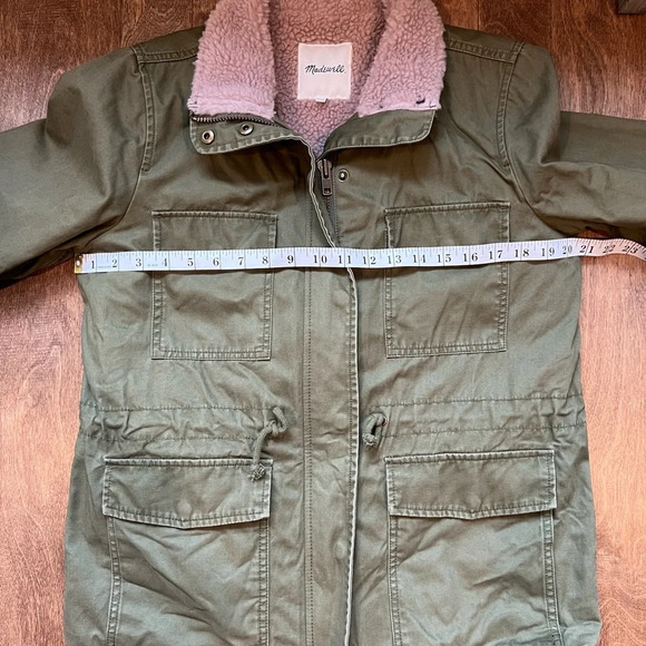 Madewell women’s Sherpa trimmed surplus jacket size small - Picture 8 of 11